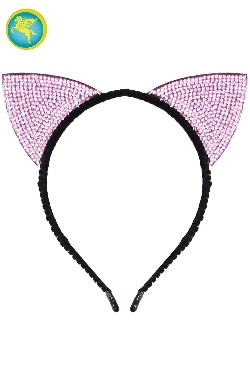 CERCHIETTO FRONTINO GATTINA LUSSO ROSA